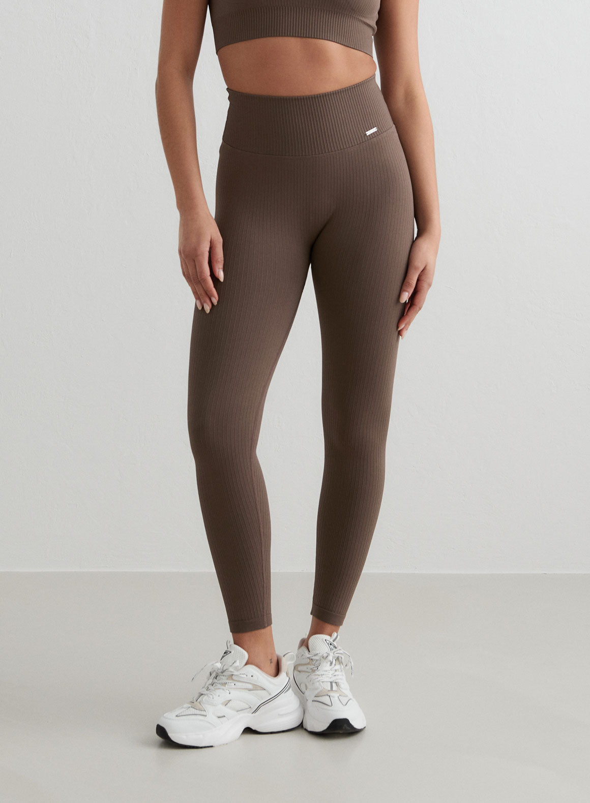Macchiato Ribbed Seamless Tights – AIM'N EU - Main Image