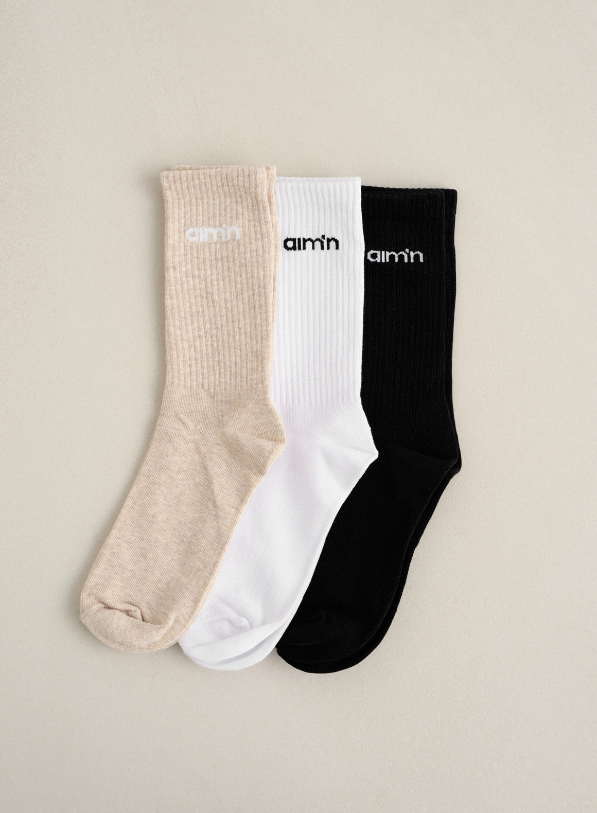 Socks Heron Preston Kith Beige Melange Aim'n Logo Socks 3-pack