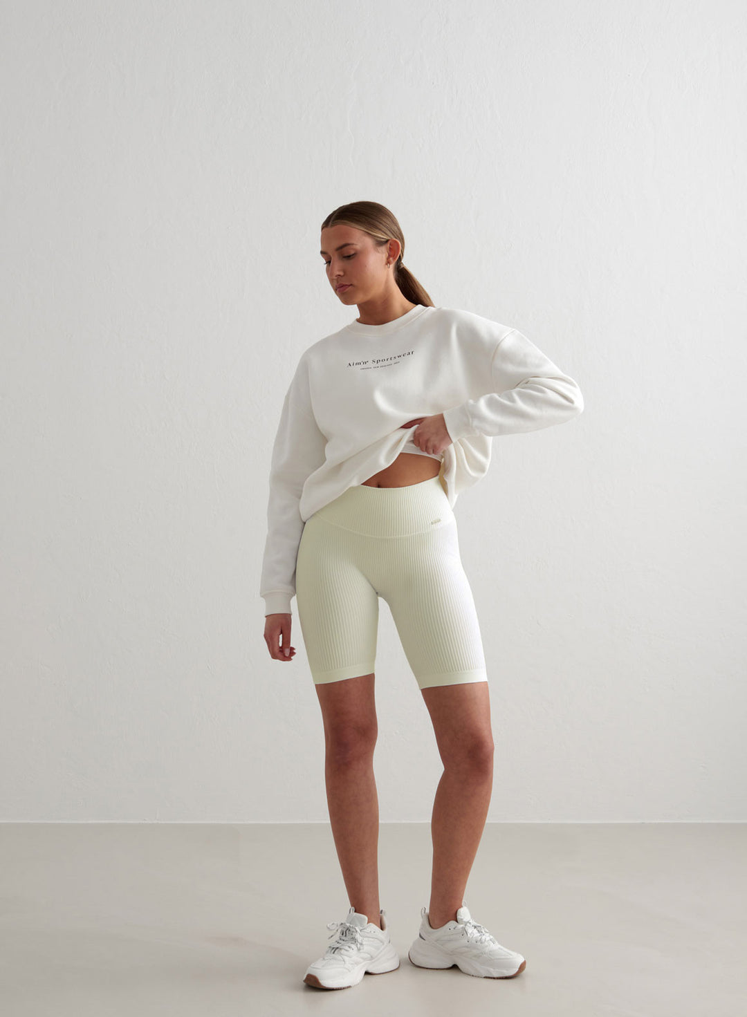 [SOMEWHERE BUTTER]★韓国人気★Essential rip biker shorts Off-White Ribbed Seamless Biker Shorts – AIM'N EU