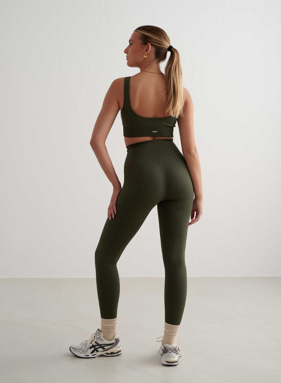khaki workout leggings