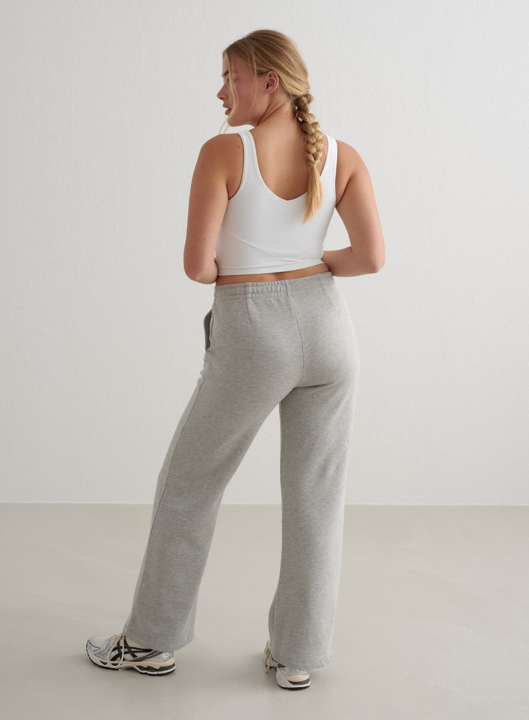 Grey Melange Wide Sweatpants – AIM'N EU