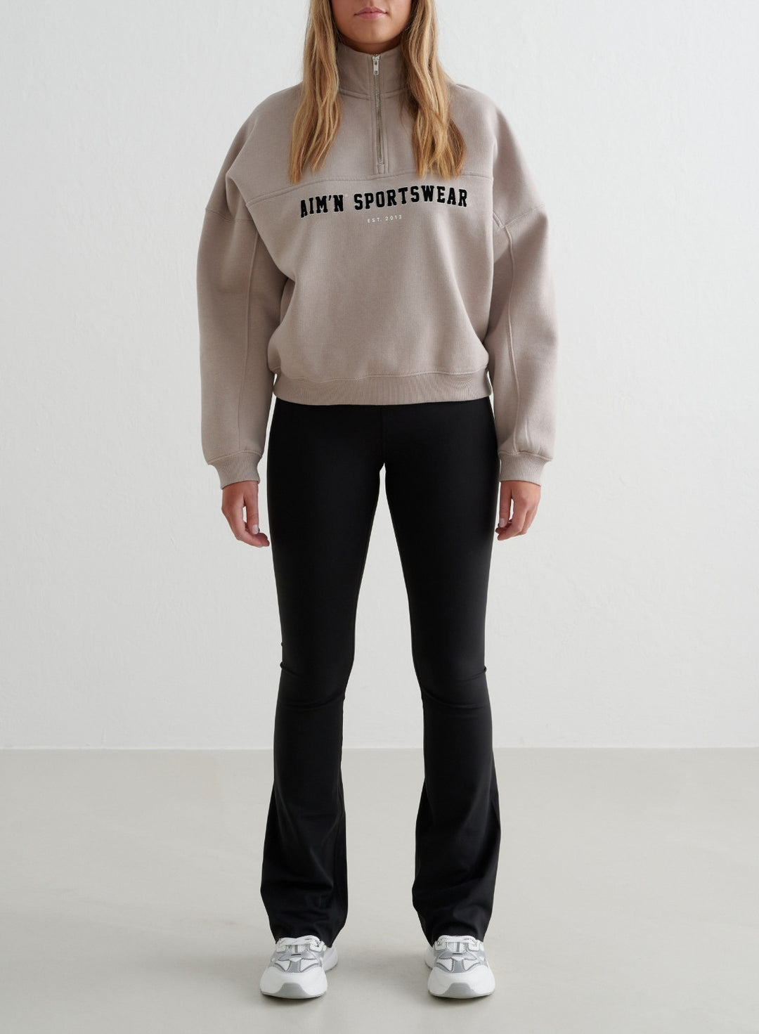 Dark Clay Varsity Sweat Half Zip – AIM'N EU