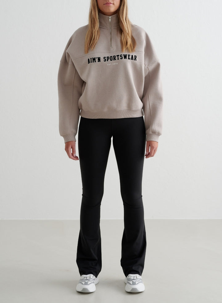 Dark Clay Varsity Sweat Half Zip [S - 175 cm]