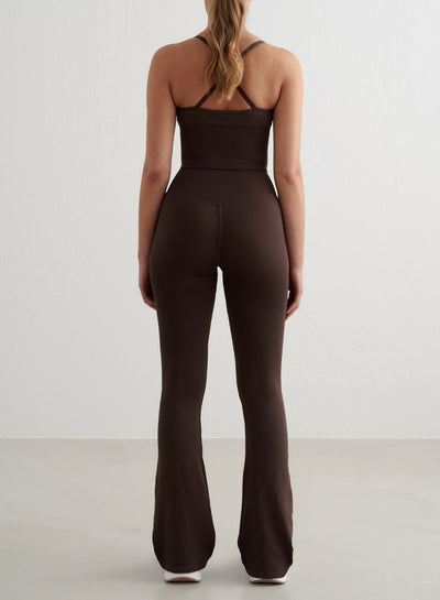 Chocolate Shape Seamless Flare Tights