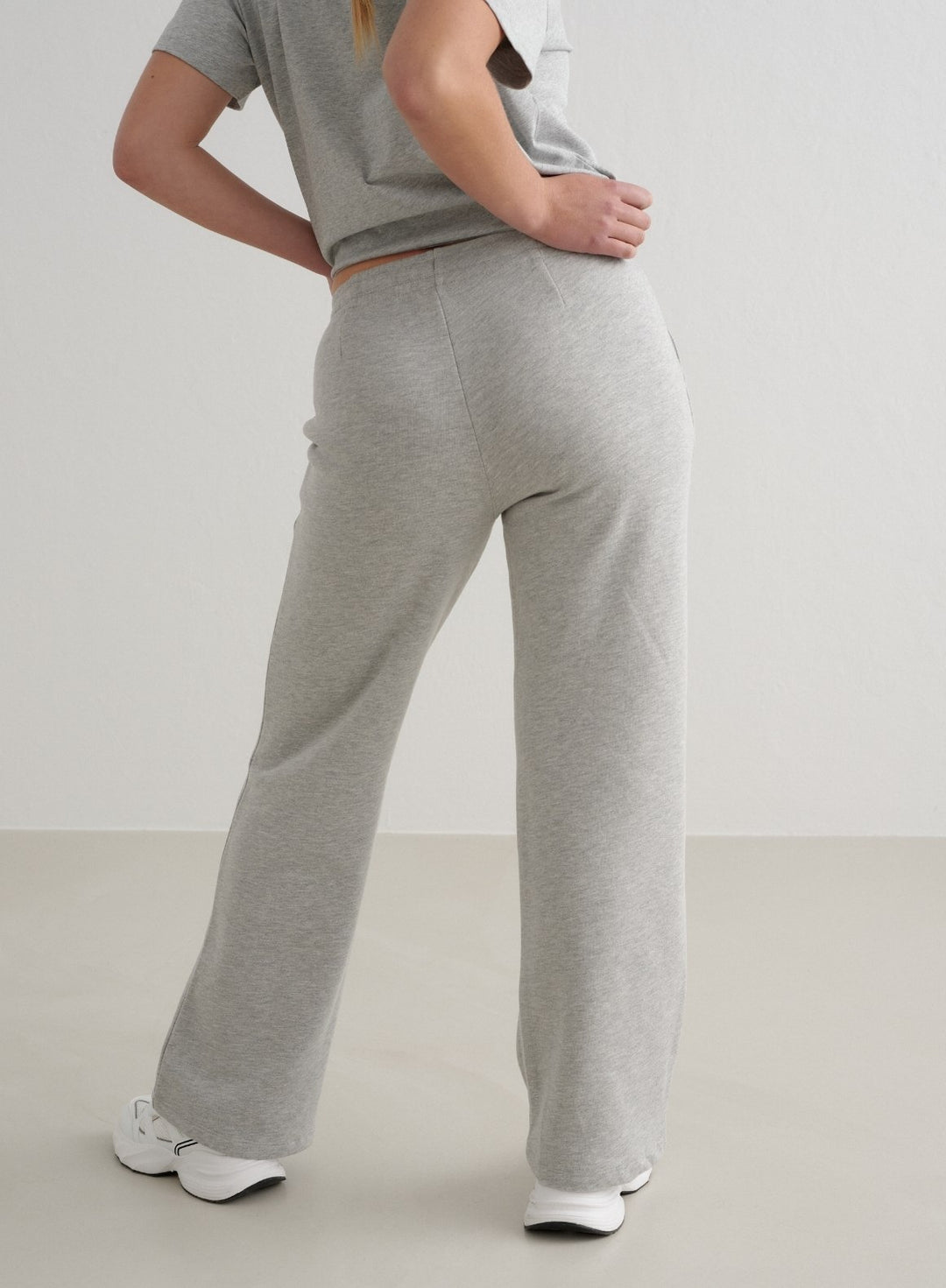 Grey Melange Wide Sweatpants – AIM'N EU
