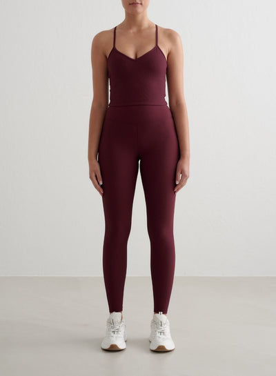 Cherry Ribbed Performance Tights