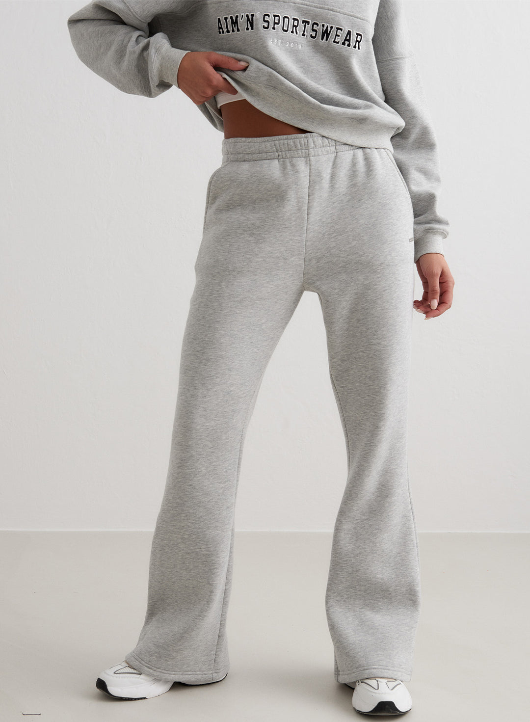 Grey Melange Flare Sweatpants – AIM'N EU