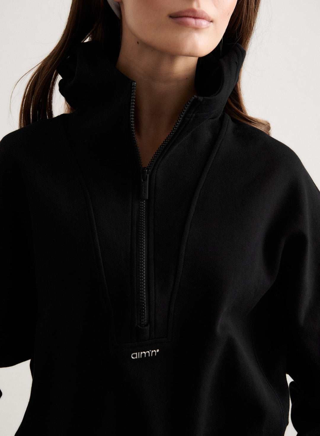 Black Sportif Half Zip Hood – AIM'N EU