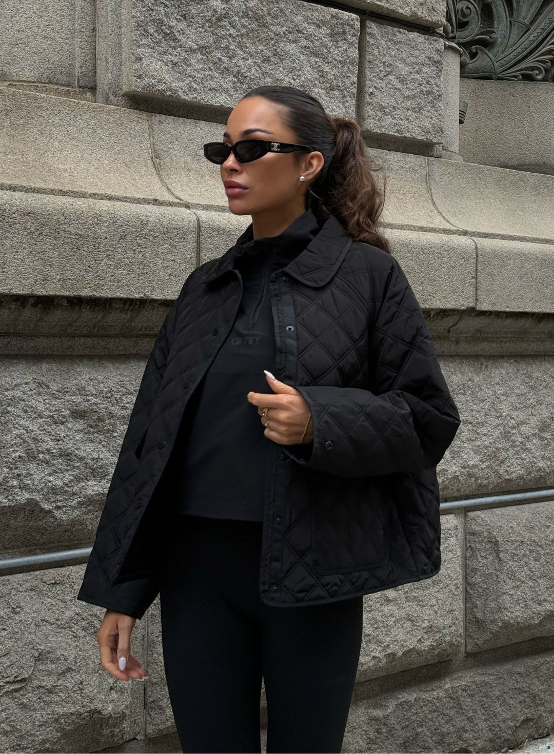 Black Quilted Femme Jacket – AIM'N EU