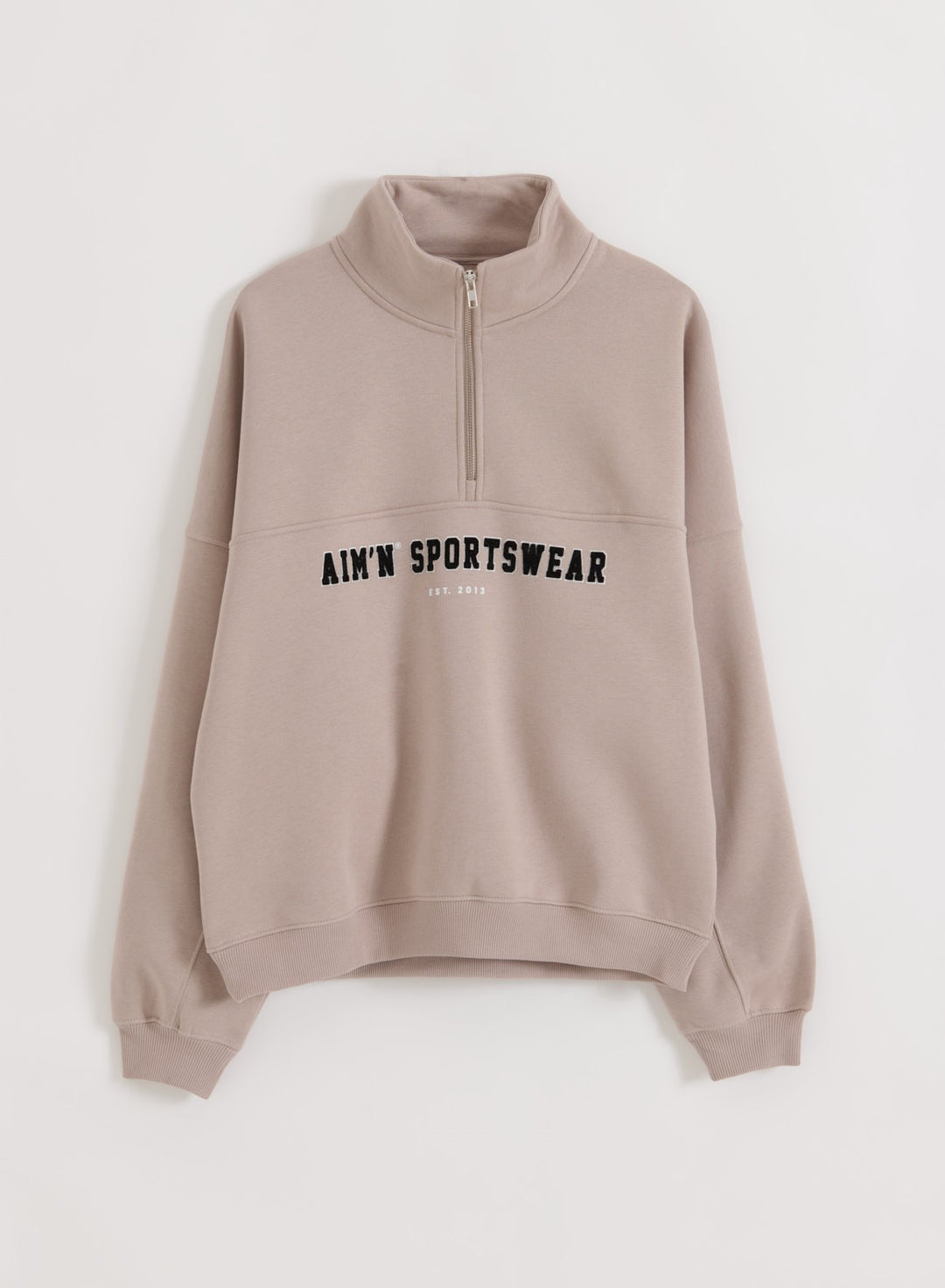 Dark Clay Varsity Sweat Half Zip – AIM'N EU