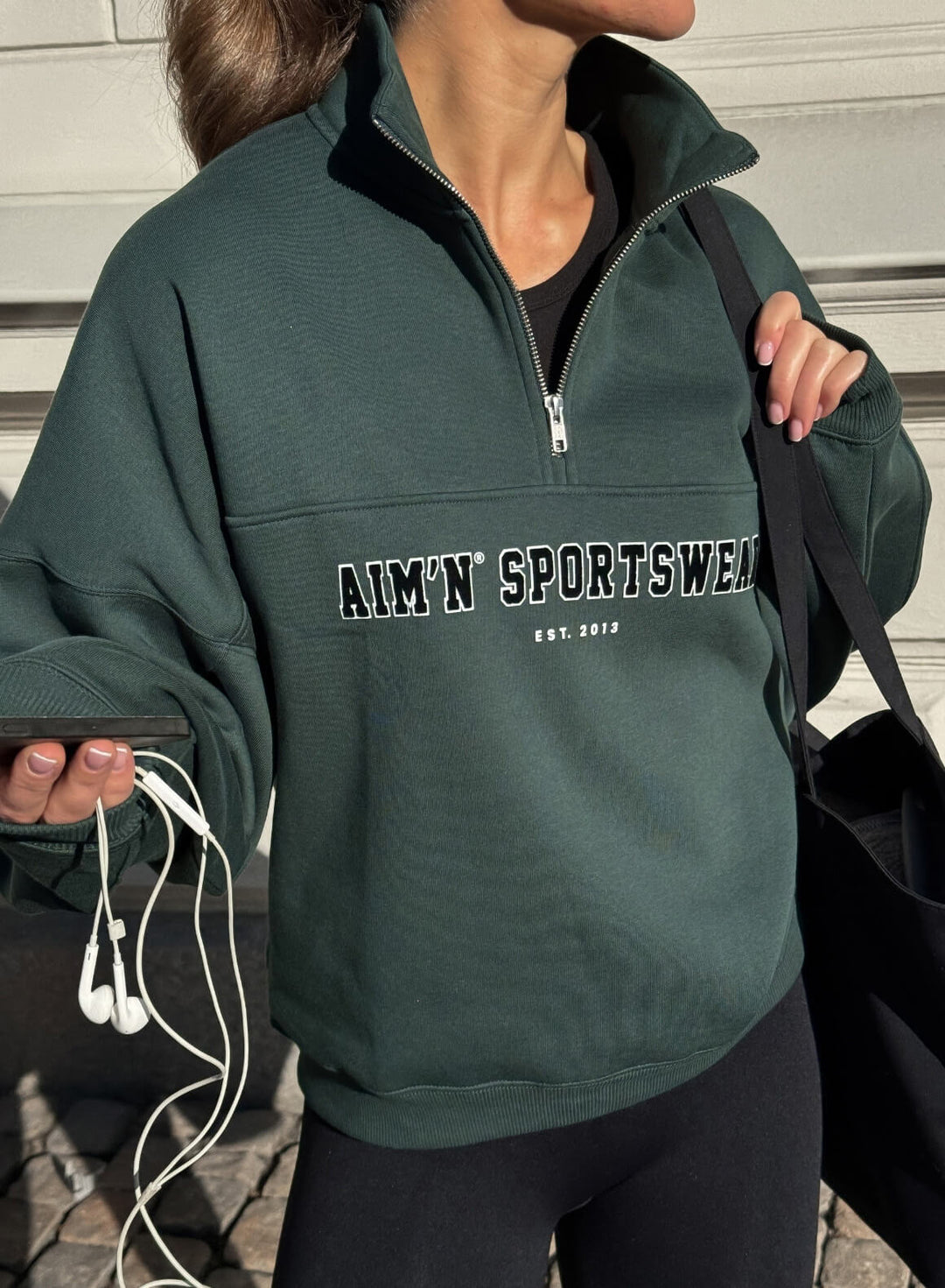 トップス YGM Main Visual SWEAT Deep Emerald Varsity Sweat Half Zip – AIM'N EU