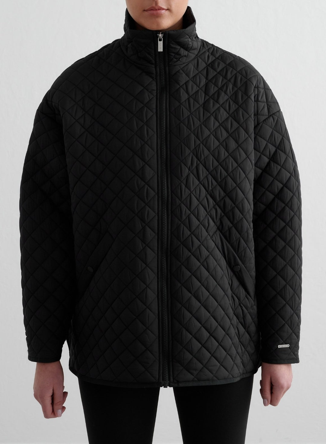 Black Oversized Quilted Jacket – AIM'N EU