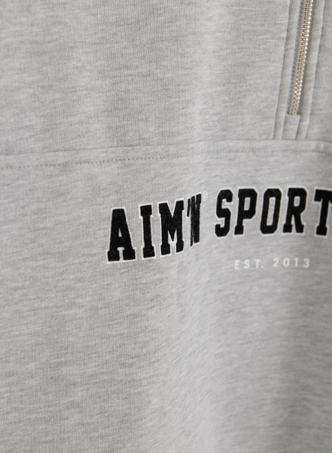Grey Melange Varsity Sweat Half Zip – AIM'N EU