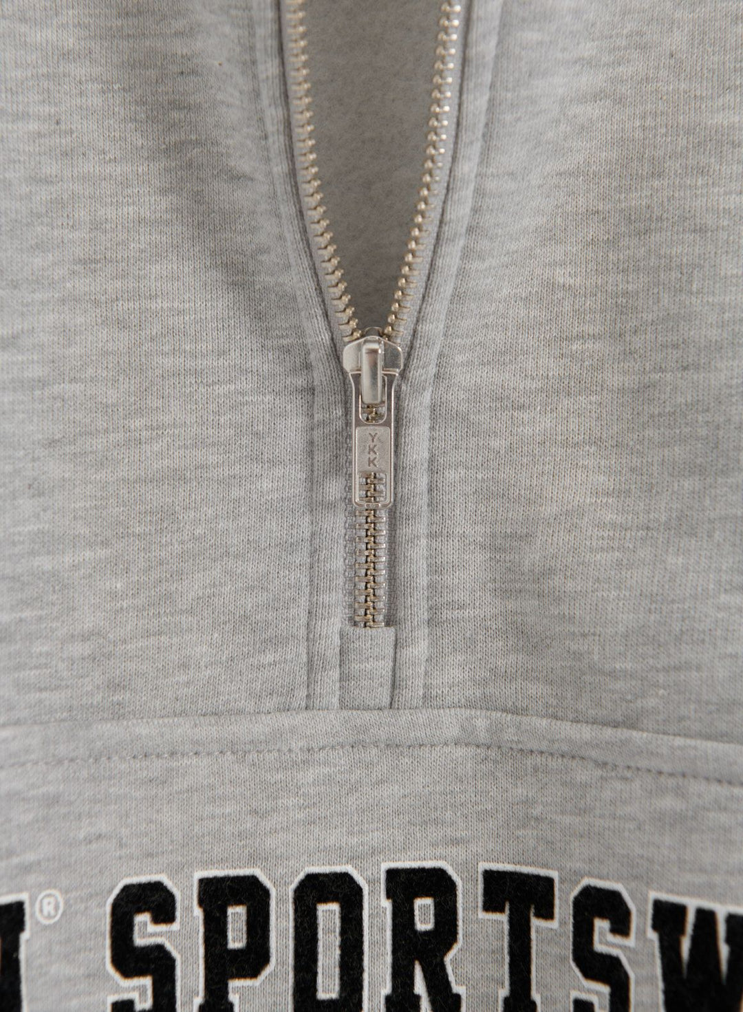 Grey Melange Varsity Sweat Half Zip – AIM'N EU