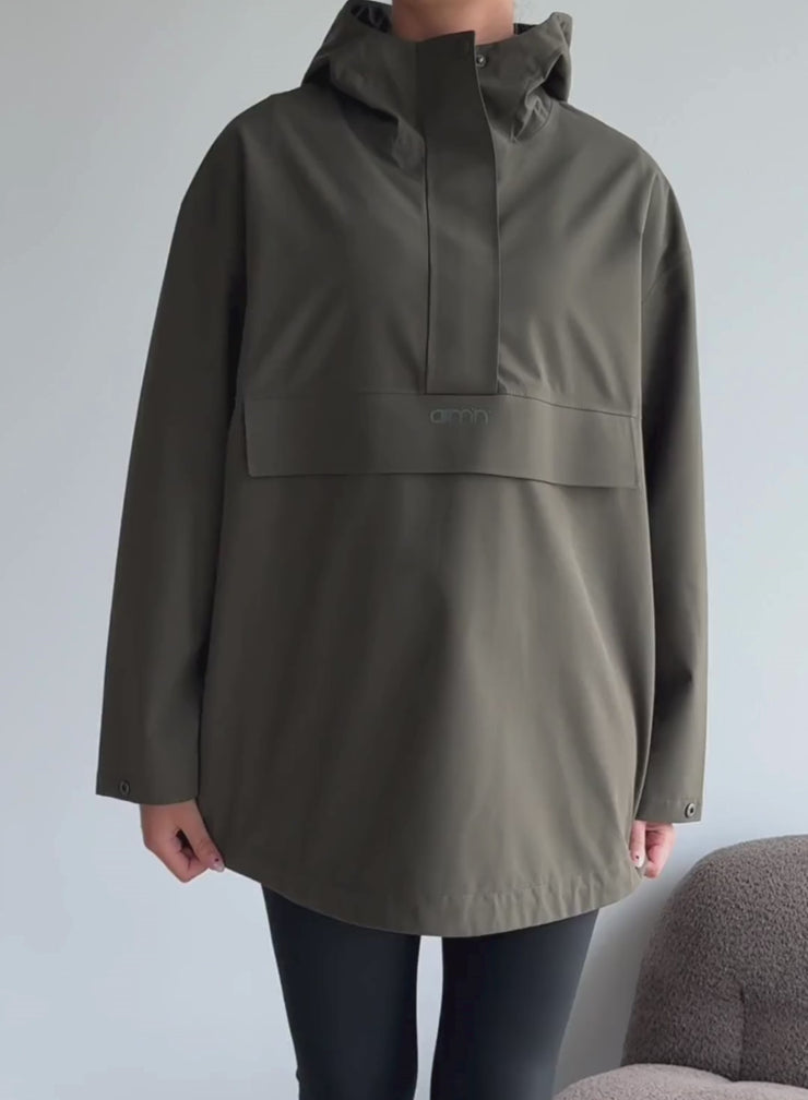 Khaki Waterproof Oversized Anorak – AIM'N EU