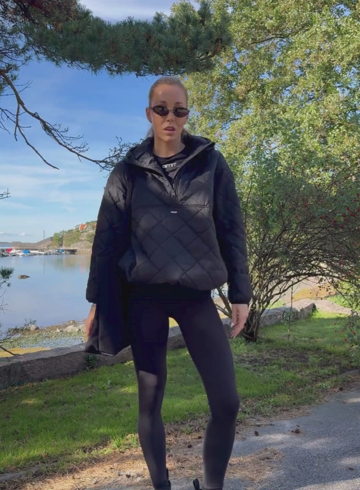 Black Oversized Quilted Anorak – AIM'N EU